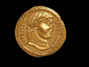constans moeda a arte dinheiro ouro vidros metais de prata euro riqueza Impressão 3d antiguidades moedas emblemas crachás 3d print model - Mito3D