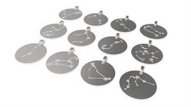 constellation pendant jewelry silver gold necklace diamond gem pendants 3d print model - Mito3D