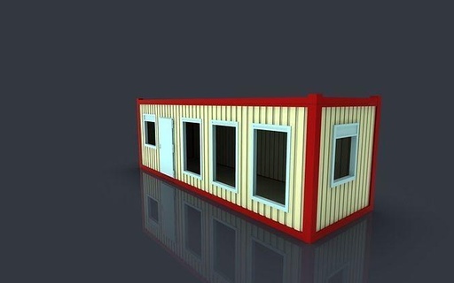construction container houses architecture house box empty storage yard building cargo office metal highpoly printable package outdoor shipping freight 3d print model - Mito3D