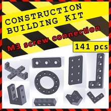 constuction set 141 tiles building construction shape screw elements create straight circle corner 3d surface semicircles variability isolated square site screwdriver nut kit hobby diy mechanical parts 3d print model - Mito3D