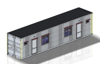 recipiente casa remessa industrial construção transporte 40ft interior exterior arquitetura carga projeto armazenamento reboque cubo 3d print model - Mito3D
