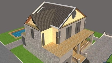 contemporáneo casa arquitectura edificio familia ventana hogareño techo mansión 3d print model - Mito3D