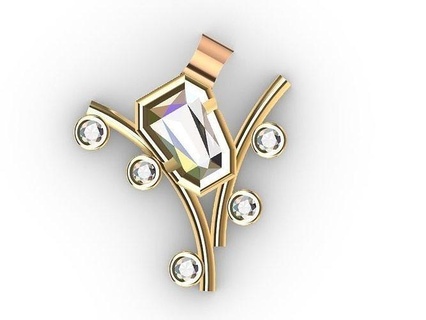 contemporain cercueil Couper pendentif stl vérifié bijoux imprimable bracelet diamant bague Collier 3d goujat prototype mode abstrait conception moderne anneaux 3d print model - Mito3D