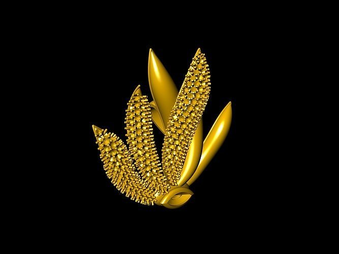 contemporâneo designer pavimentar flor conjunto jóias joalheria imprimível diamante anel moda prototipagem 3d cafajeste Projeto argolas 3D print model - Mito3D