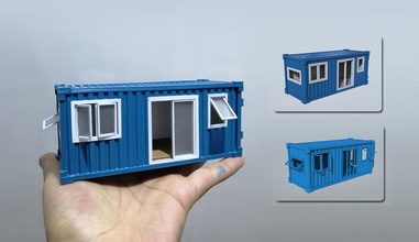 contener house 3d printing model container shipping freight cube ship storage transport rc industrial crane load tools truck home caravan hobby diy automotive 3d print model - Mito3D