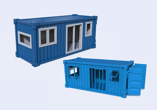 contener house caravan home truck tools load crane industrial rc transport storage ship cube freight shipping container hobby diy automotive 3d print model - Mito3D