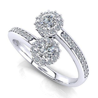 contrário anel noivado jóia volta diamante multi pedras solitário moda ouro branco feito Itália joalheria argolas 3d print model - Mito3D