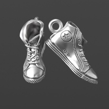 conversare paio of scarpe ginnastica gioielleria fascino argento pandora braccialetto calzature gioiello pendente collana oro ciondoli scarpa unico brutale 3d print model - Mito3D