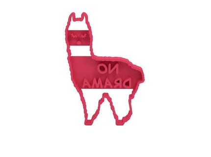cookie cutter cute lama cartoon 3d print printing animal baking house kitchen dining 3d print model - Mito3D
