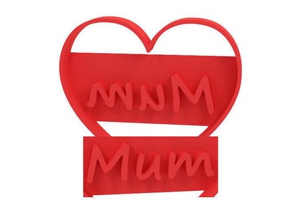 biscoito cortador 3d impressão mãe coração amar casa cozinha jantar 3d print model - Mito3D