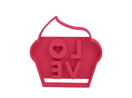 cookie cutter love valentines design cutting biscuit dessert house kitchen dining 3d print model - Mito3D
