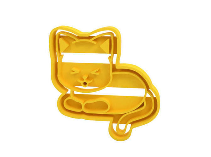 biscoito cortador gato gatinha cozinha casa jantar 3D print model - Mito3D