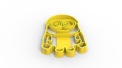 cookie cutter 3d print model funny minion printable cutting tool hobby render solid kitchen cake cupcake diy cat house dining 3d print model - Mito3D