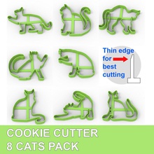cookie cutter 8 cats pack cat biscuit cake cutting dessert fondant house baking bake kitchen dining 3dprint fdm 3d print model - Mito3D
