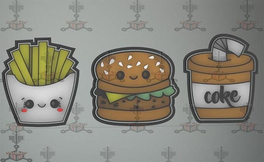 cookie cutter food stamp fantastic kitchen hamburger potato soda house dining 3d print model - Mito3D