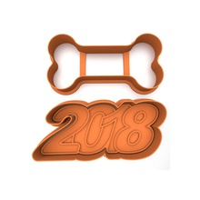 cookie cutter pack - new year 2018 house cracker dining kitchen happy christmas bone bones number date 3d print model - Mito3D