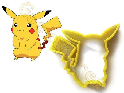 cookie cutter pikachu pokemon pastry biscuit house kitchen dining 3d print model - Mito3D
