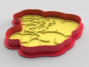 galleta cortador sello elefante 3dprint corte postre fdm cocina hornear horneando pastel casa comida regalo ilustración arte enamorado 3d print model - Mito3D