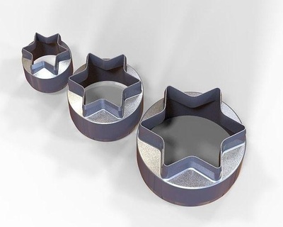 biscotto taglierina stella cerchio circolare forma dado muffa ex stoviglie forno articolo utensili cucina Casa cenare 3d print model - Mito3D