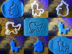 cookie cutters -unicorn 4-5-6 mix unicorn horse baking kitchen cookiecutter kids clay house dining 3d print model - Mito3D