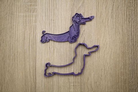 cookie form dog dachshund 3 shape stamp home kitchen tools house dining 3d print model - Mito3D