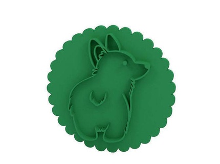 cookie stamp cutter animal dog corgi nature kitchen home baking house dining 3d print model - Mito3D