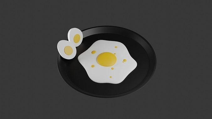 Kochen 3dmodel Lebensmittel Frühstück Koch Eier gekocht gebraten Modelle Mixer Haus Küche Essen 3D print model - Mito3D