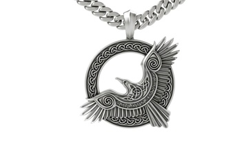 cool celtique pendentif corbeau bijoux argent modèle imprimable bijou collier or religiou objet mode beauté pendentifs 3d print model - Mito3D