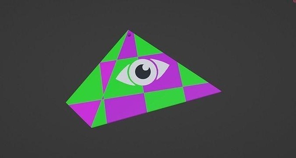 frio ojo pirámide llavero diseño idex multicolor 3d impresión pasatiempo bricolaje diy esclarecedor 3d print model - Mito3D