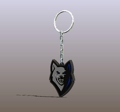 cool fox keychain key chain art lowpoly multicolor wireframe solidworks stl 3d print model - Mito3D