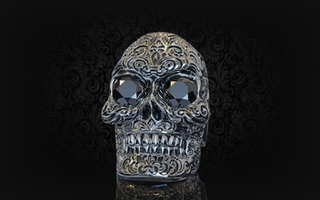 freddo cranio squillare decorazione design ornato orrore arte gioielleria anelli 3d print model - Mito3D
