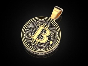 coolest bitcoin pendant jewelry 3dprinted jewellery jewel golden gold silver coin cash money currency crypto chips token bit btc blockchain pendants 3d print model - Mito3D