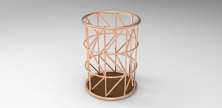 copper wire pencil pot designer furniture pen holder leather desk tidy house accessories 3d print model - Mito3D