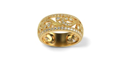 copy kirk kara filigree ring jewelry jewel prototyping printable gold rings 3d print model - Mito3D