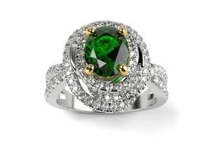 copie parade verte anneau de saphir bijoux vert le l'anneau la marque diamant joyau gem mariage or l'engagement imprimable l'impression d'impression les anneaux 3d print model - Mito3D
