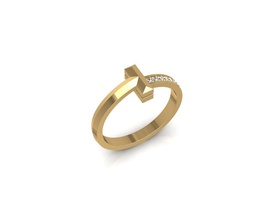 cópia anel t1 ouro moda Tiffany noivado luz leve barato amarelo prata branco platina imprimível gema diamantes diamante delicado joalheria argolas 3d print model - Mito3D