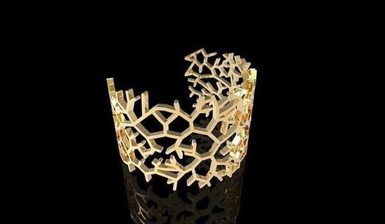 corallo braccialetto 2 scelte arte simbolo gioielleria oro natura eco tessere trafori ornamento arredamento contorno marino tema braccialetti 3d print model - Mito3D