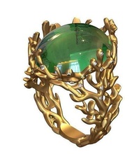 koralle ring cabochon schmuck gold silber juwel diamant sterling drucken cnc ringe hochzeit wertvoll edelstein 3dprinted design mode anhänger 3d print model - Mito3D