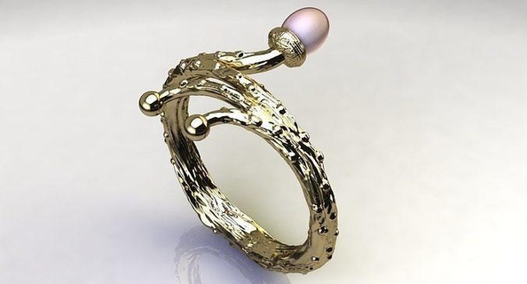 coral anillo perla joyería joya platino brillante lujo diseño resumen precioso imprimible oro Moda belleza libra esterlina Arte anillos 3d print model - Mito3D