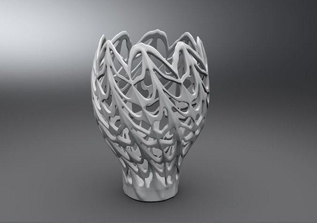 corallo vaso 2 interni giù tavolo sott'acqua casalinghi fiore arte matematico 3d print model - Mito3D