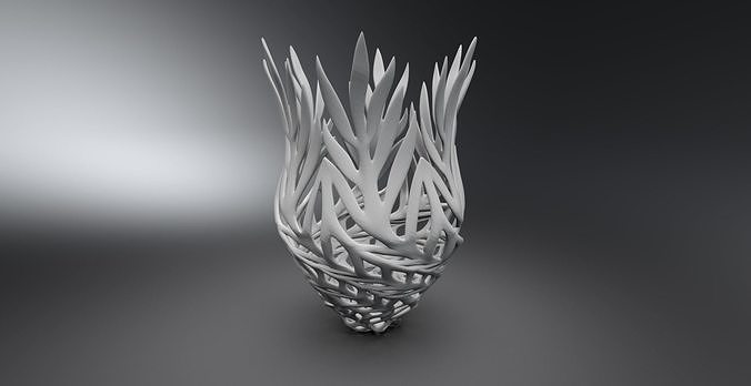 corallo vaso stampabile arte natura fiore astratto casalinghi matematico 3D print model - Mito3D