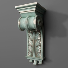 corbel house kitchen french classic architecture element wood carving pilaster decor 3d print model - Mito3D