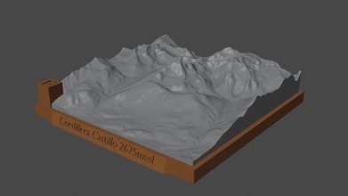 Cordillera castillo montaña paisaje volcán terreno ambiente naturaleza fotogrametría elevación dem Ciencias 3d print model - Mito3D