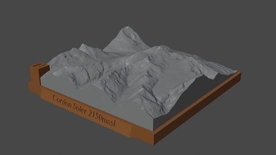 cordon soler Montagne paysage volcan terrain environnement nature photogrammétrie élévation dem science 3d print model - Mito3D
