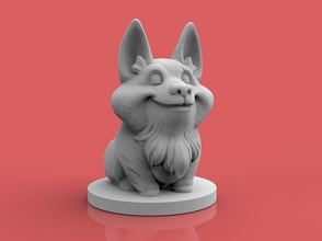 corgi 3d impressão modelo cão estatueta animal fofa desenho animado imprimível shiba pequeno fofo natureza doggo arte esculturas 3d print model - Mito3D