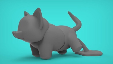 corgi chien pipi jouet amusement toon dessin animé art d'art designer mignonne Facile DIY Plastique Jeux jouets animal 3d print model - Mito3D
