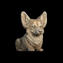 corgi statuette animal sculpture cartoon art dog corgis cute realistic carving jewelry jewellery printable 3d print model - Mito3D