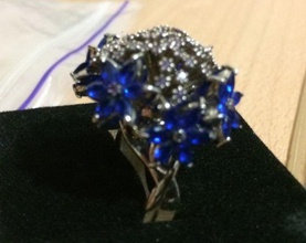 cornflower ring - original knapweed bluet bluett bluebottle design photo floral flower jewelry rings floristic complex 3d print model - Mito3D