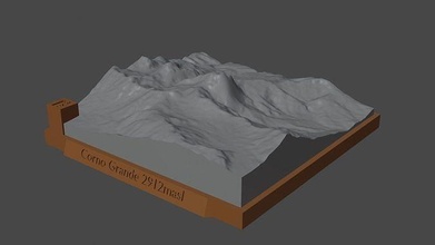corno grande mountain landscape volcano terrain environment nature photogrammetry elevation dem science 3d print model - Mito3D