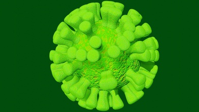 corona-virus corona virus dunkel grün hintergrund Wissenschaft micro Biologie 3d print model - Mito3D